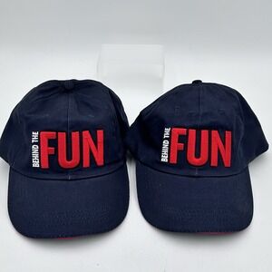 Set Of 2 Carnival Cruise Behind the Fun Tour Hats Caps‎ Dark Navy Blue 2025